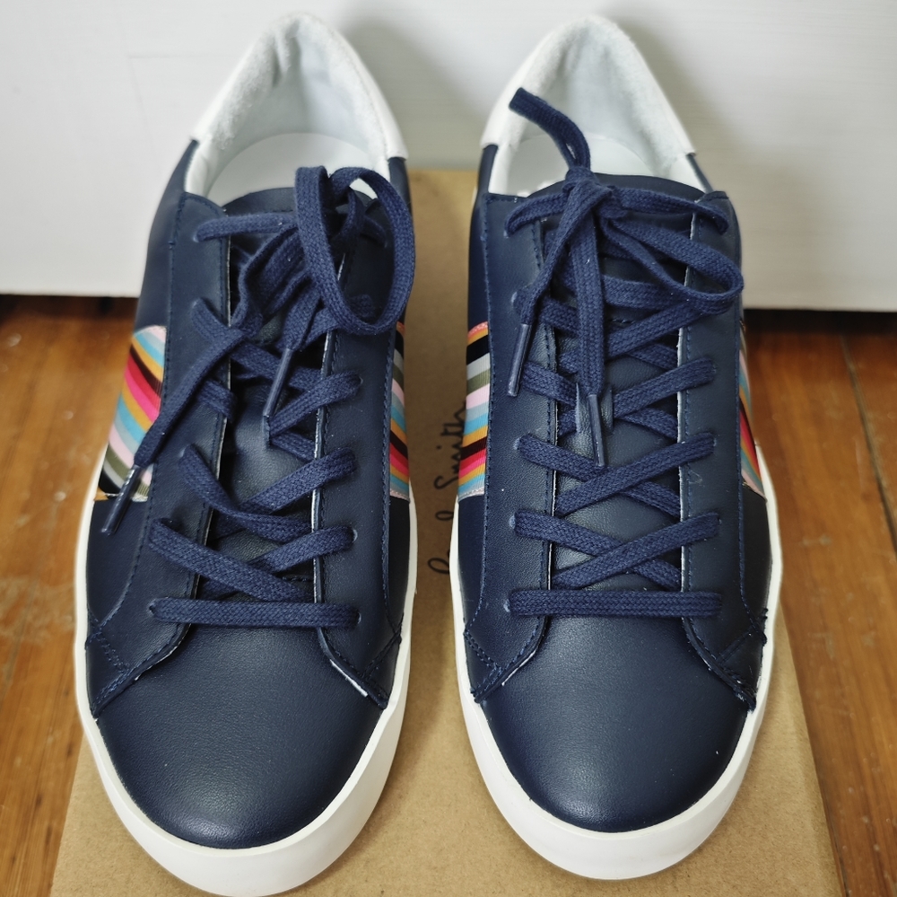 Paul Smith Navy Blue Leather Sneakers, US 9